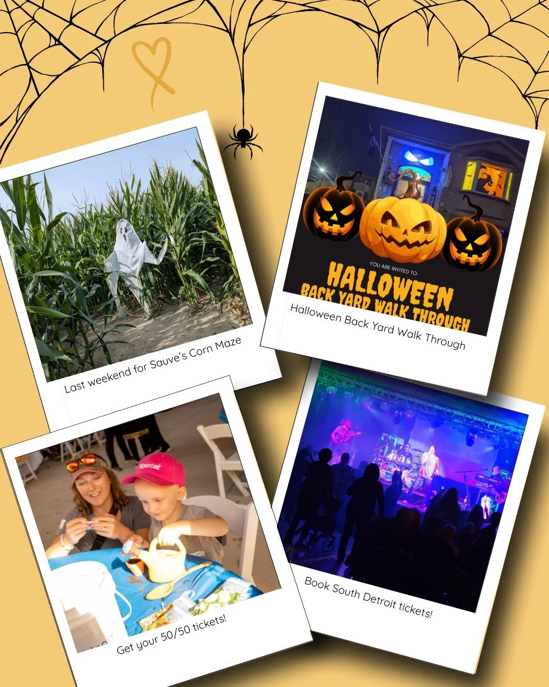 Tonight's the first night for the Millers Halloween Back Yard Walk Through and they can't wait to see you tonight, tomorrow, and on Halloween - especially if you're showing your support for the Jays! 

It's also the final weekend for Sauve's Corn Maz