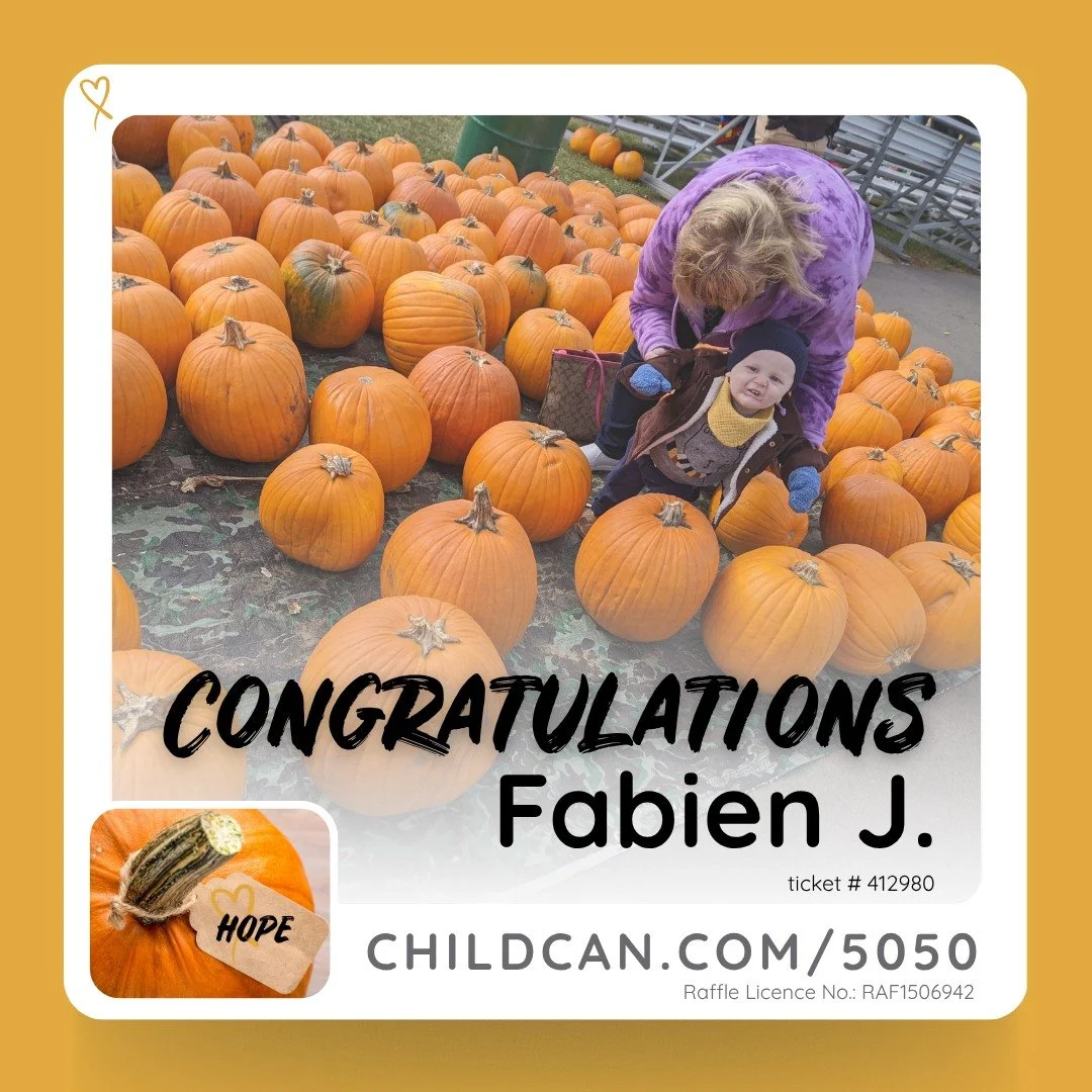 🎉Congratulations to Fabien, who held the winning ticket in Childcan's Hope &amp; Harvest 50/50! He won the guaranteed jackpot of $2,770, with the other half going to support Childcan families. 

Thank you to everyone who bought tickets! We are #Faci