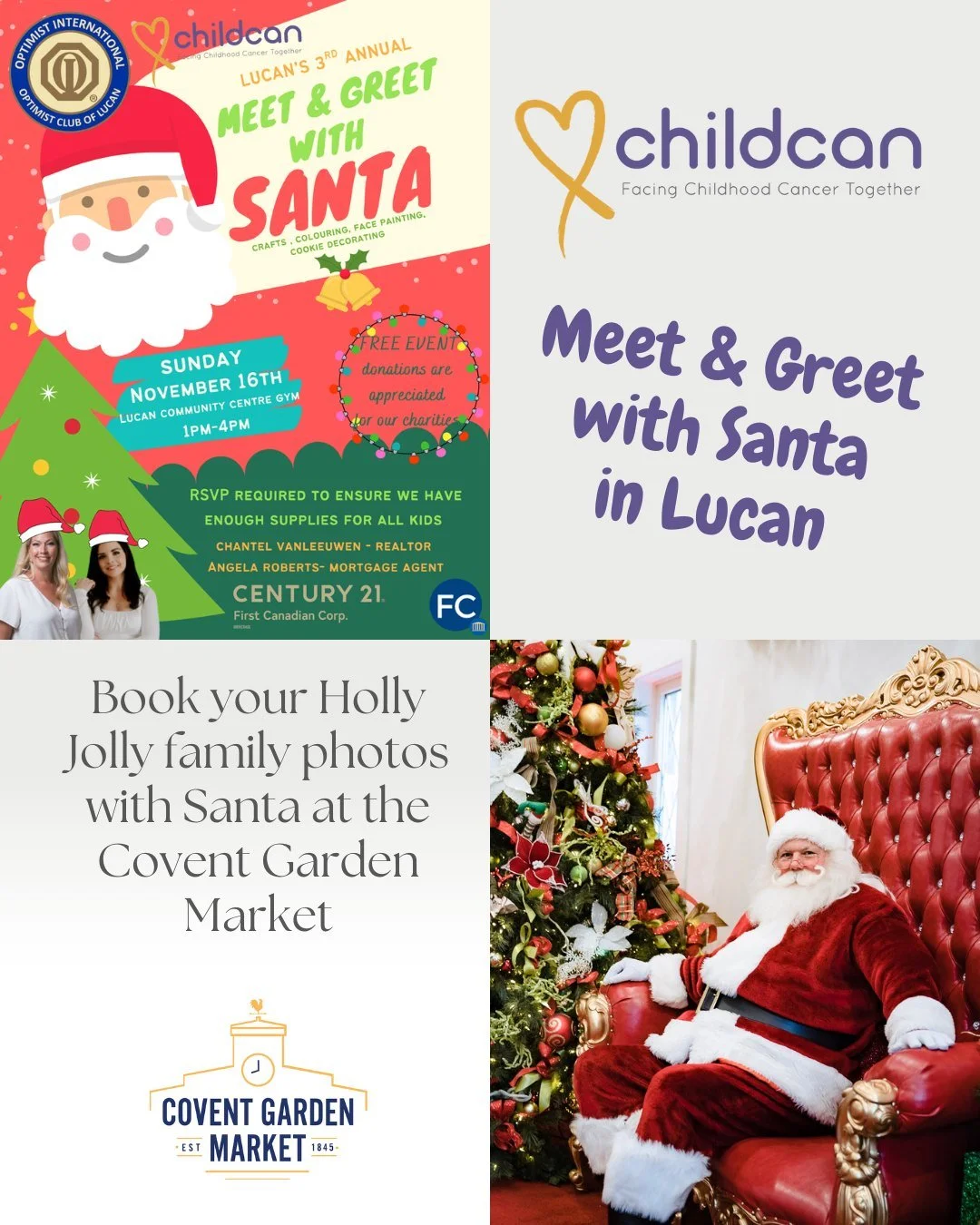It's November and... it's beginning to look a lot like Christmas...! 🎶 Don't miss these opportunities to celebrate! EVERYONE is welcome to:

📅RSVP for the Meet &amp; Greet with Santa in Lucan on Sunday, November 16, 2025 AND
📅BOOK family photos wi