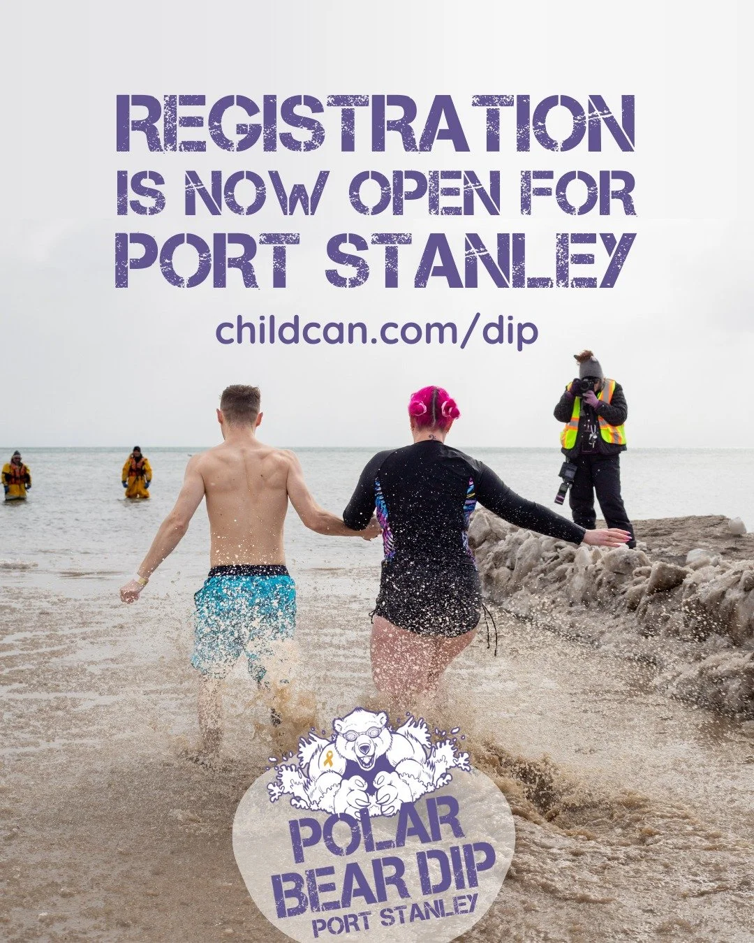 🐻&zwj;❄️Port Stanley Polar Bear Dip is now OPEN for registration! We can't wait to see you, your creative team names, and creative fundraising!

🐻&zwj;❄️Kingsville, we are working on it and hope to have more news for you soon.

See all the details 