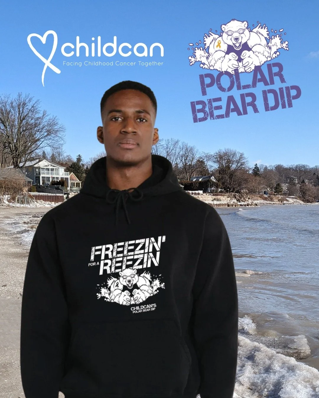 🎉Congratulations to Nick! Nick is the first person to raise more than $1,000 for Childcan's Polar Bear Dip and therefore the first to be eligible for one of these amazing hoodies! 

Cold water. Warm hearts. Cozy hoodie. Who&rsquo;s diving in? ❄️🤽&z