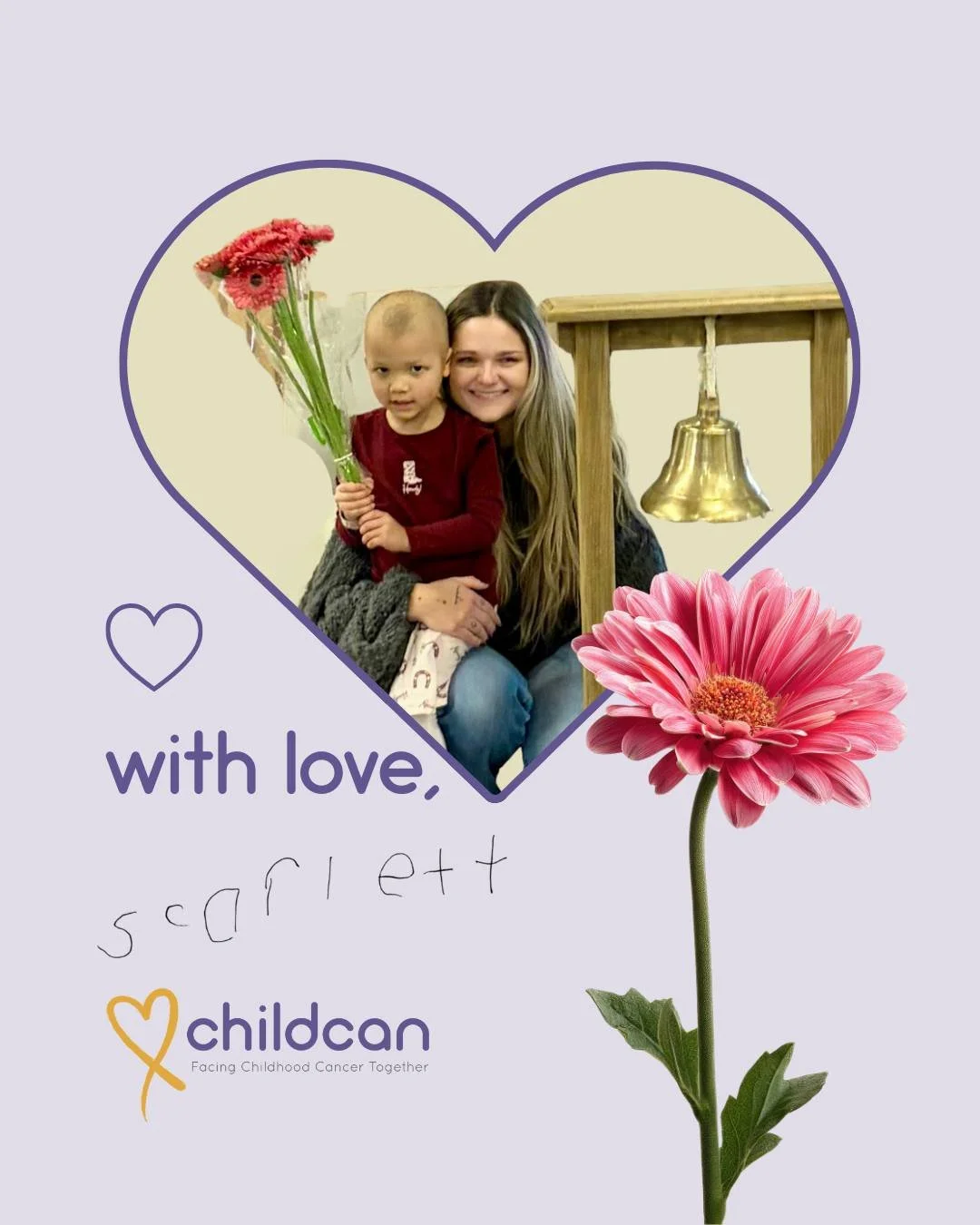 With lots of love to our circle of community this Valentine's Day. 
Thank you for all you do for kids like Scarlett. 🥰
#ValentinesDay #FacingChildhoodCancerTogether💛🎗💛