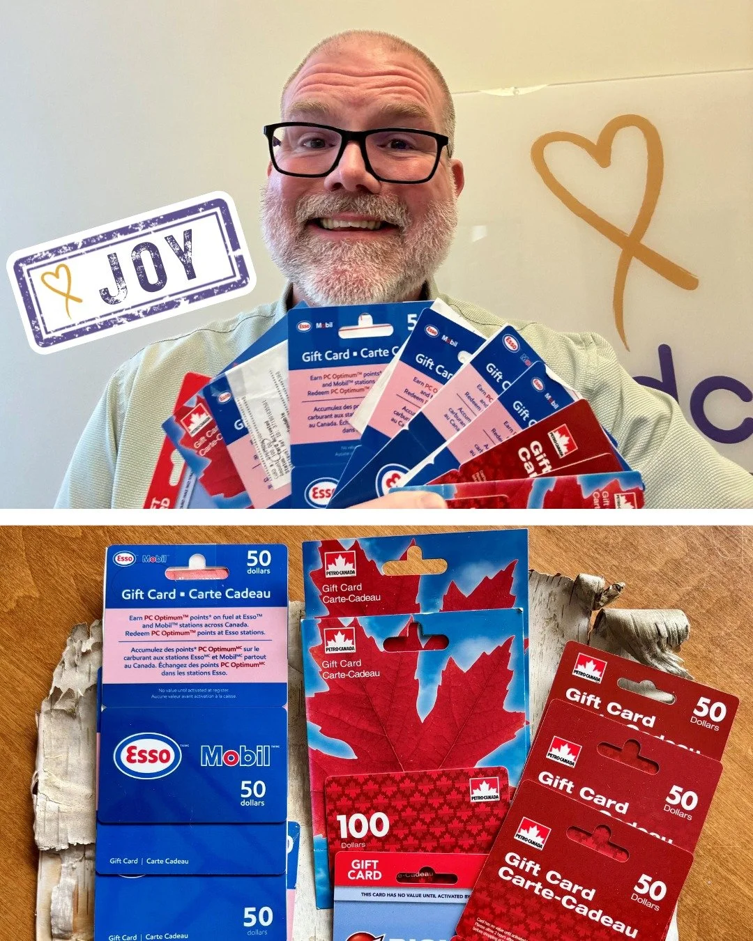 👀Look how happy Todd is! We're so grateful to the family who gave an incredible gift in the form of multiple gas cards! Those cards will be much appreciated by Childcan families who often travel great distances for appointments. We are truly #Facing