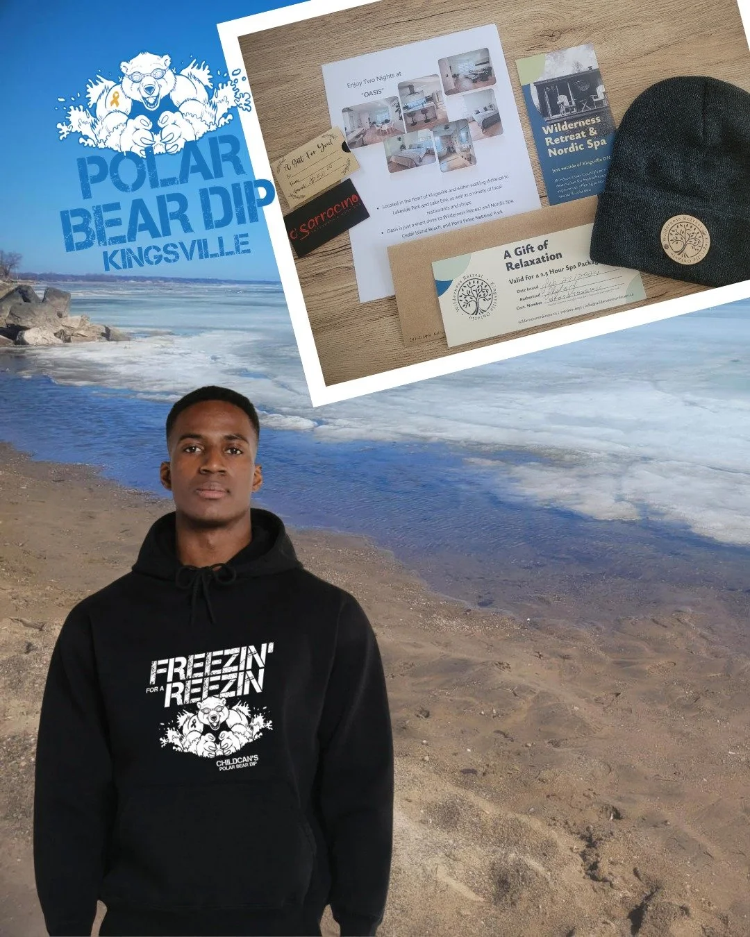⁉ Did you know, for the Polar Bear Dip in Kingsville, there's not one but TWO amazing reasons to fundraise?! First, the 2026 Freezin' for a Reezin' hoodie (3 people in Kingsville have already claimed theirs), and - exclusive to Kingsville's Dip - the