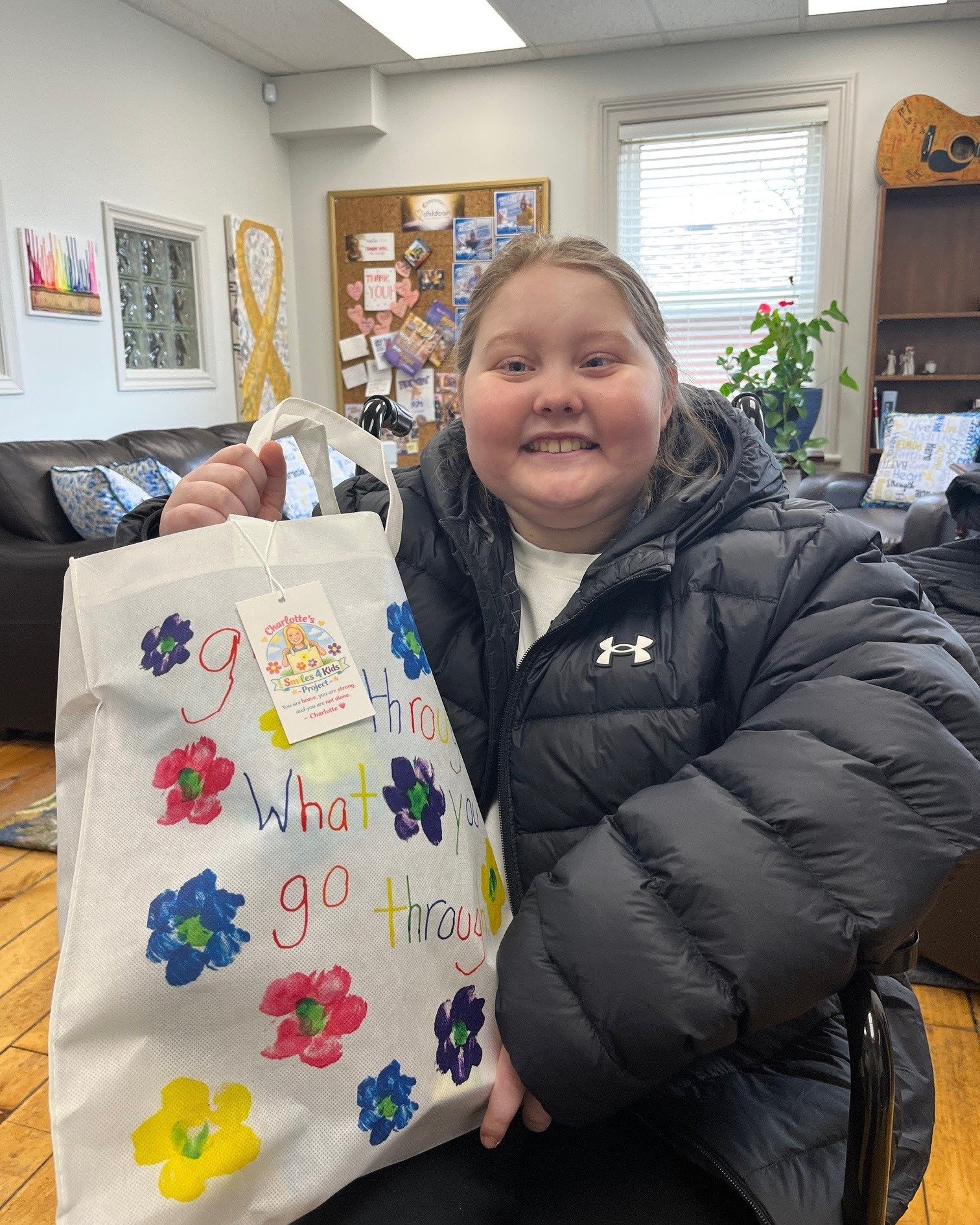 We had a very special visitor to our office today. Charlotte is living with brain cancer and on a mission to bring JOY to other kids affected by childhood cancer. Charlotte wants to see every pediatric oncology patient in treatment in Ontario receive