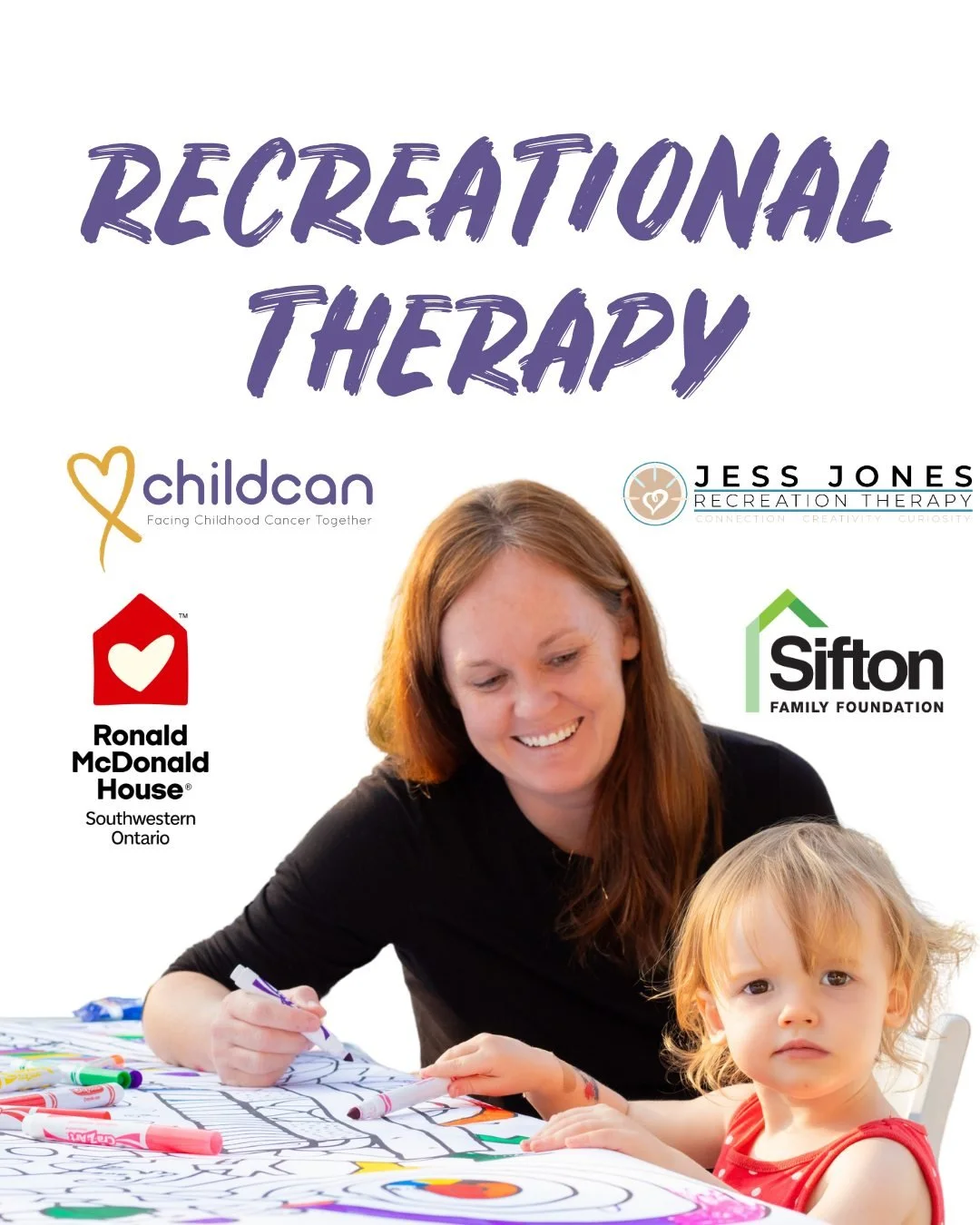 We&rsquo;ve been asked if @jessjonesrectherapy is the certified Recreational Therapist for our Recreational Therapy program, and are delighted to say YES! Jess is also a Childcan Mom and we&rsquo;re delighted to have her expertise for these events. 
