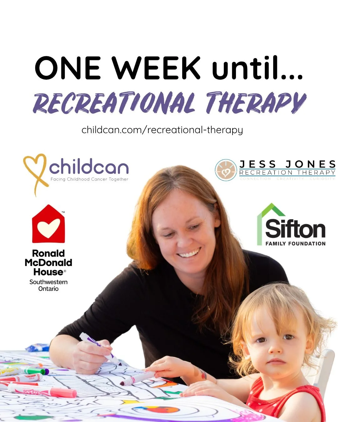 Just one week until Recreational Therapy! If you are a Childcan family not staying at Ronald McDonald House, please register! 

https://childcan.com/recreational-therapy (link in bio)

@jessjonesrectherapy we can't wait to see you @ronaldmcdonaldhous