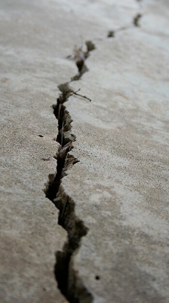 Cracks in a crawlspace slab