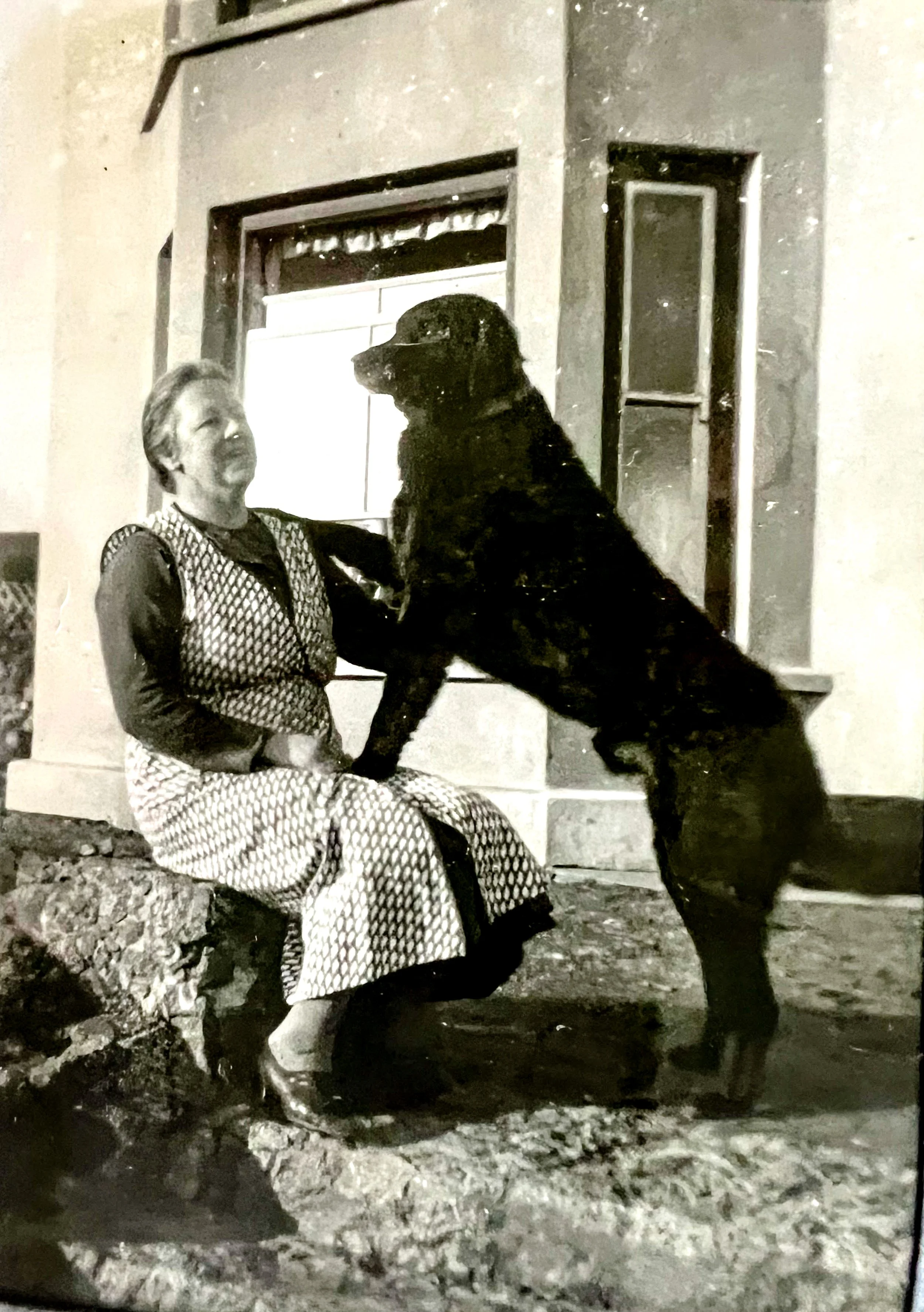 Beatrice Richards, Founder and Proprietor, with Fido. Circa 1926