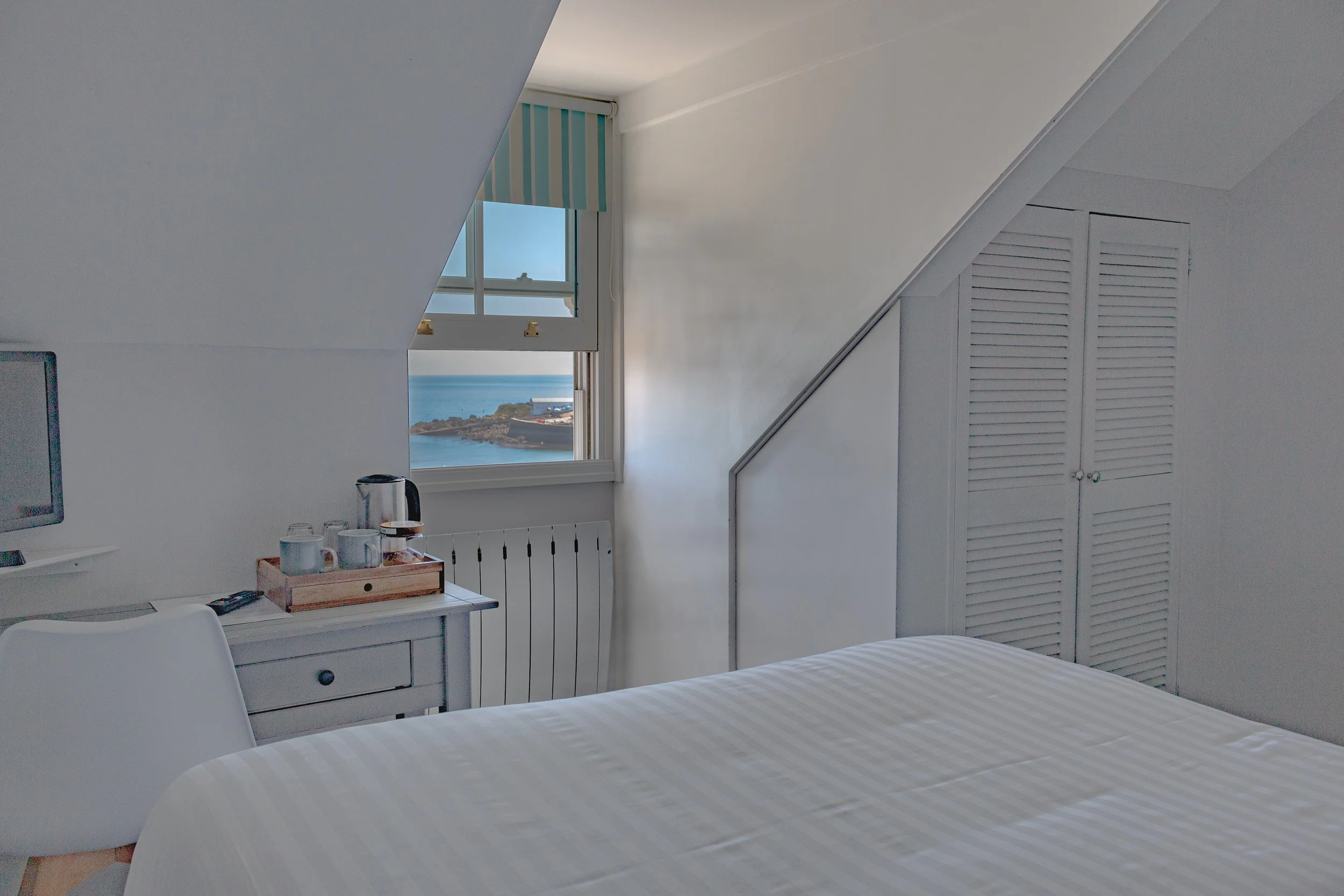 Beachcomber Room at The Bay Hotel, Coverack with views over Coverack Bay