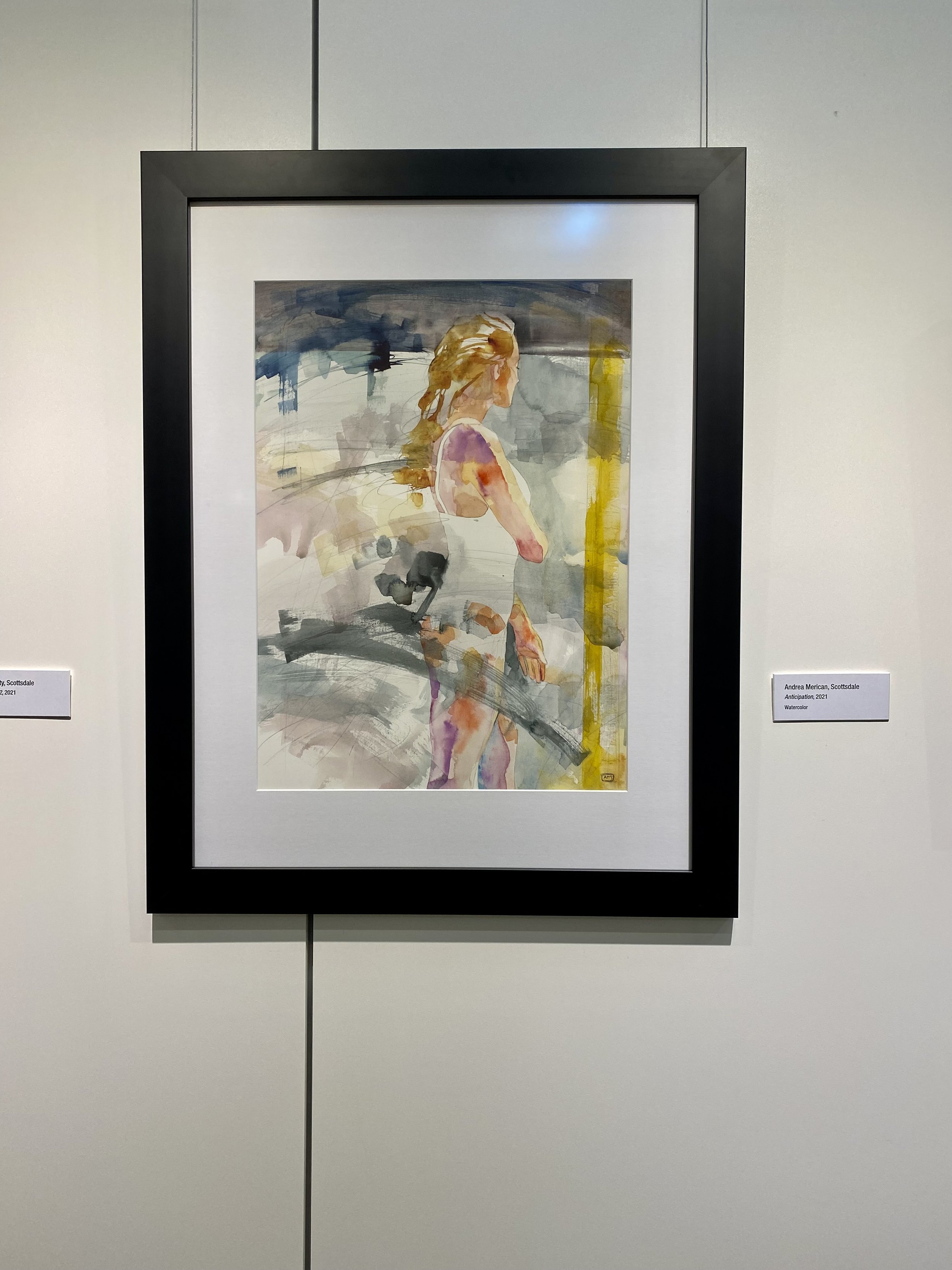 Abstract figurative watercolor painting