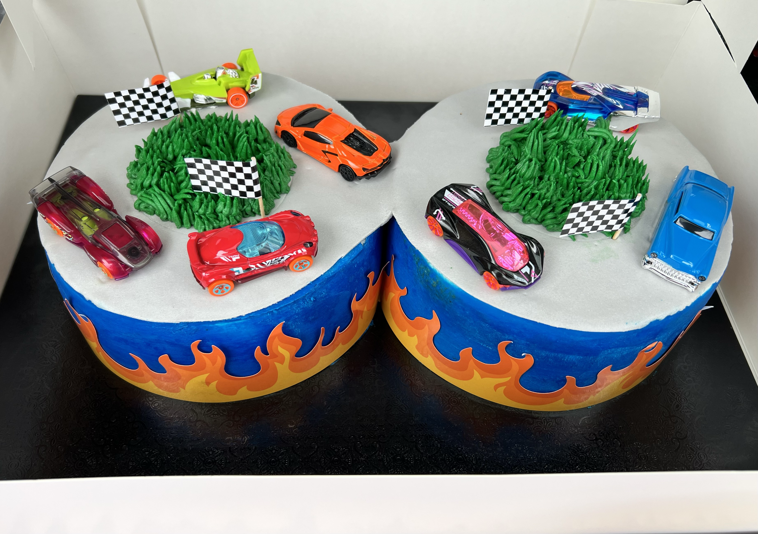 Custom "8" Birthday Raceway Cake 