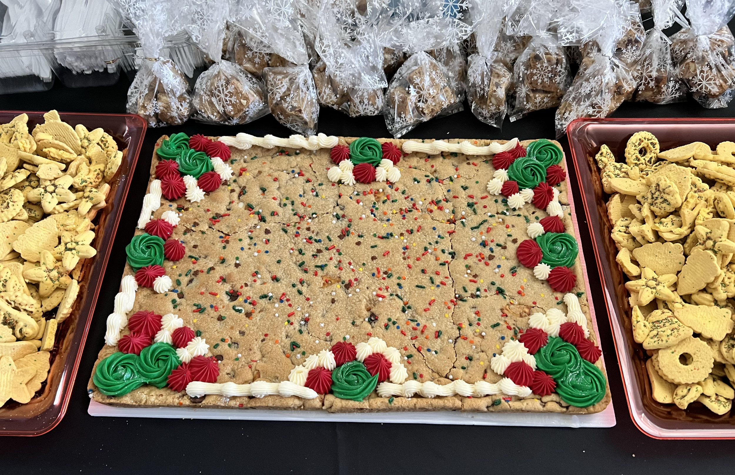 1/2 Sheet Christmas Themed Cookie Cake 