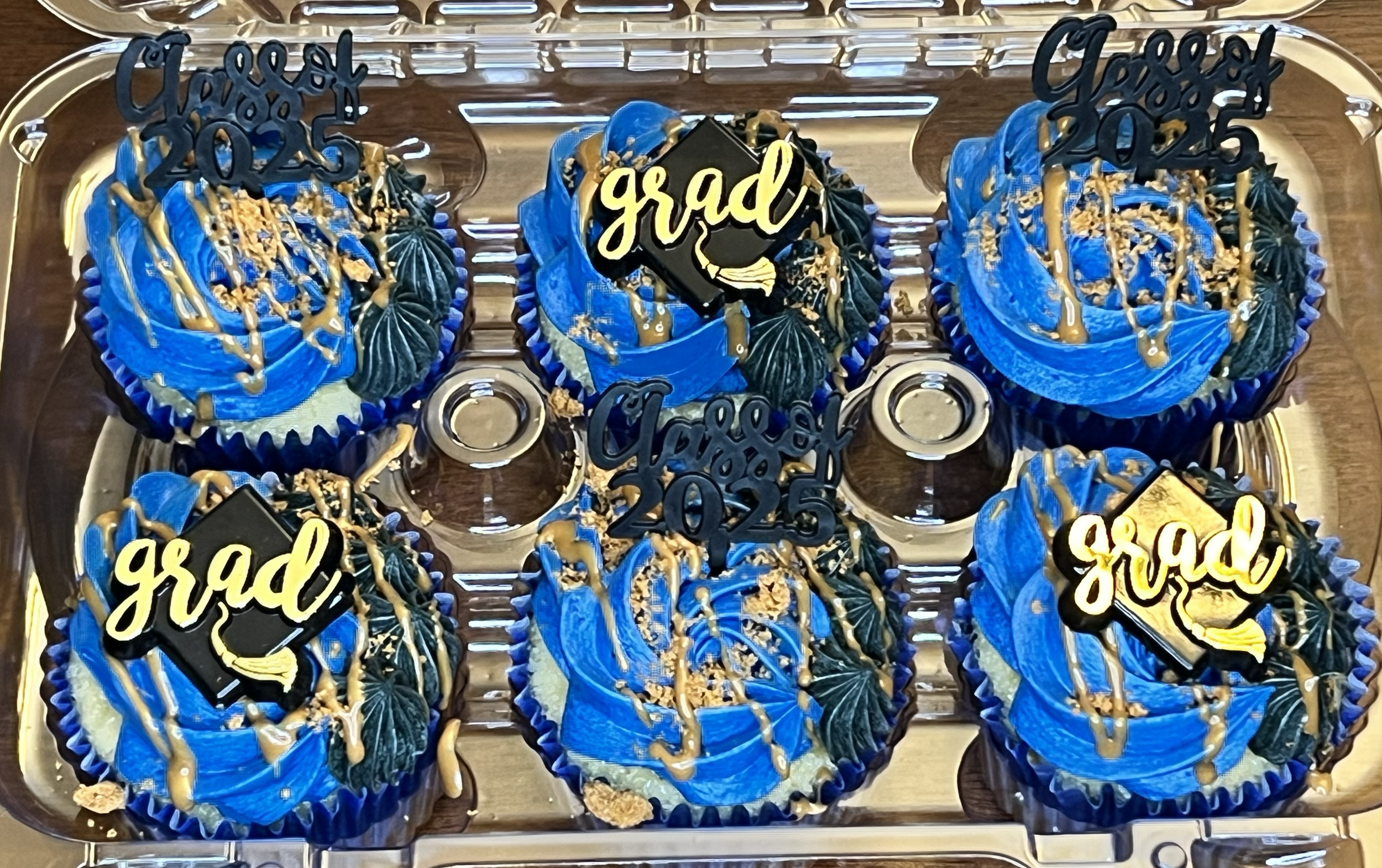 1/2 Dozen Chocolate Cookie Butter Graduation Theme Cupcakes 