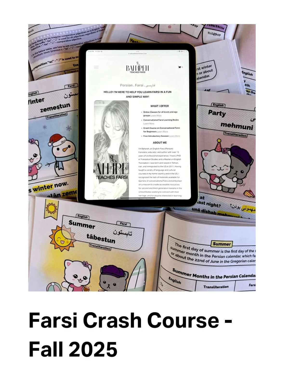 Join me on a fun journey to finally learn conversational Farsi in a simple and rewarding way!🥰 I only have a few more spots for this Fall, so if you&rsquo;re interested, sign up today and let&rsquo;s schedule our free introductory session soon!❤️

T