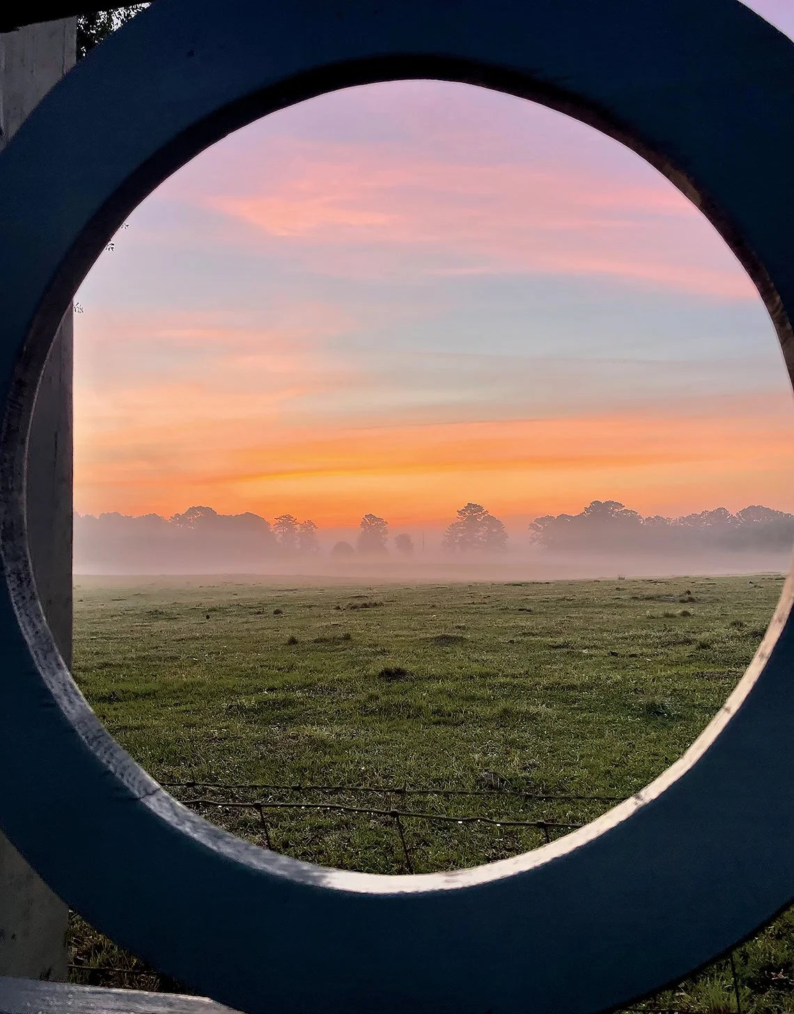 Early morning at the Moreland home of retired Coweta County Sheriff Mike Yeager paints a tranquil picture. Photo by Mike Yeager.