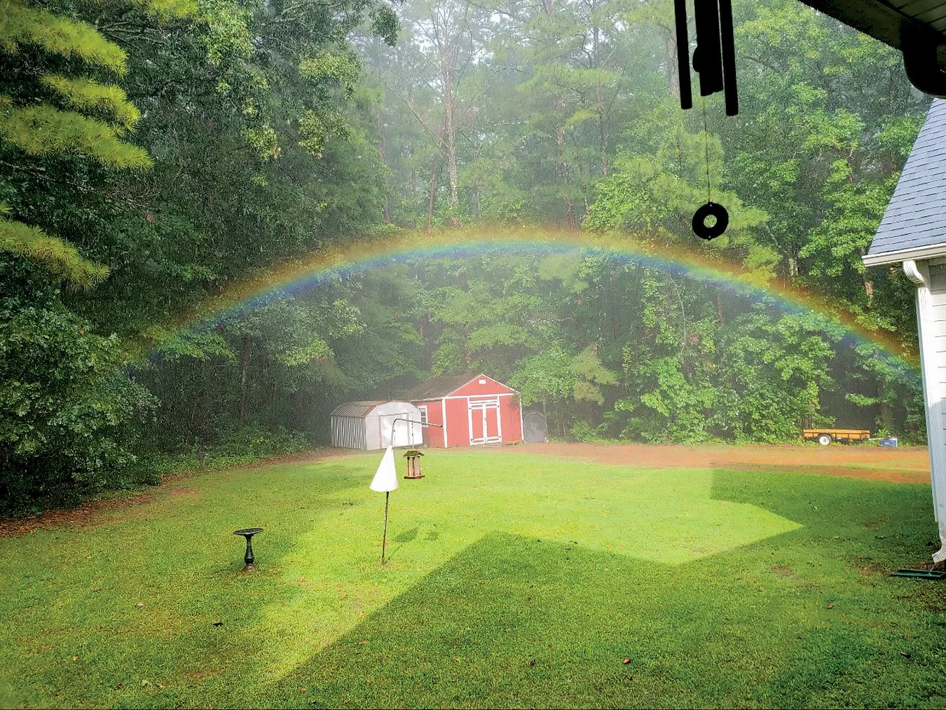 Vincent Amoroso captured this brilliant shot of his family’s own personal backyard rainbow in Moreland. Photo by Vincent Amoroso.