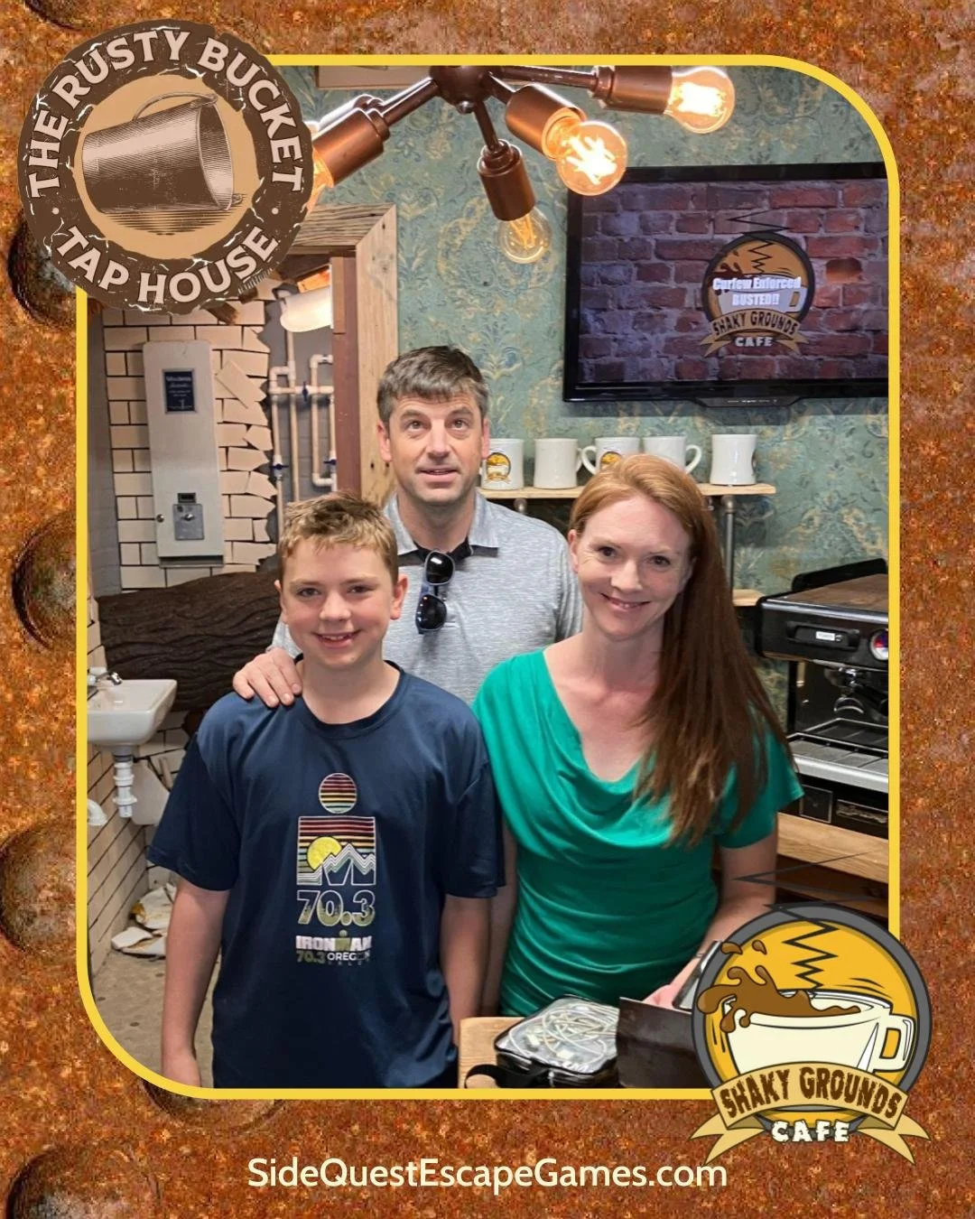 ๐จ‍๐ฉ‍๐ง‍๐ฆ Nothing brings a family together like surviving a disaster (in an escape room, of course ๐).
We had an awesome time hosting this crew at the Shaky Grounds Café — teamwork, laughs, and some serious problem-solving