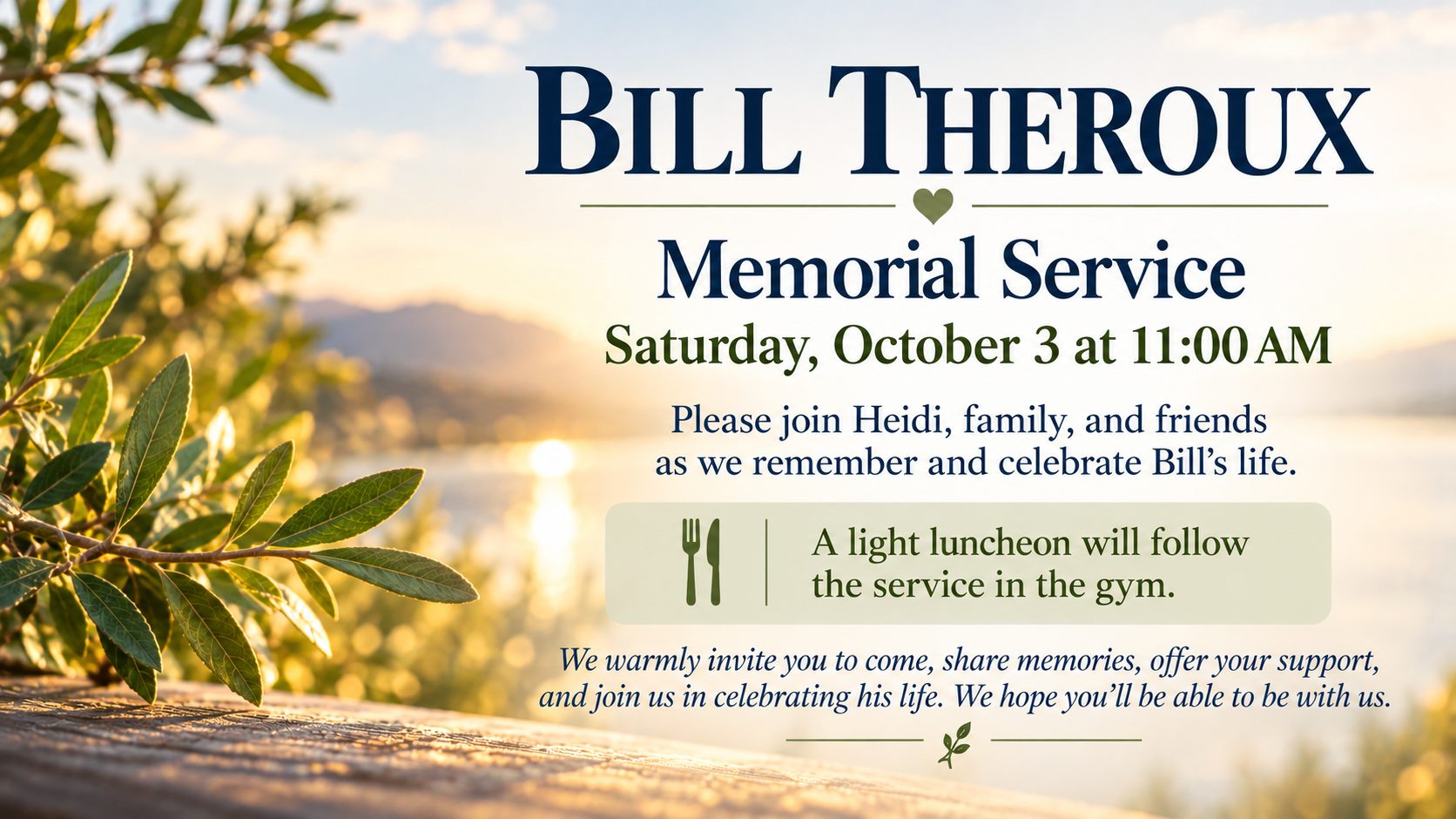 Bill Theroux's Memorial Service