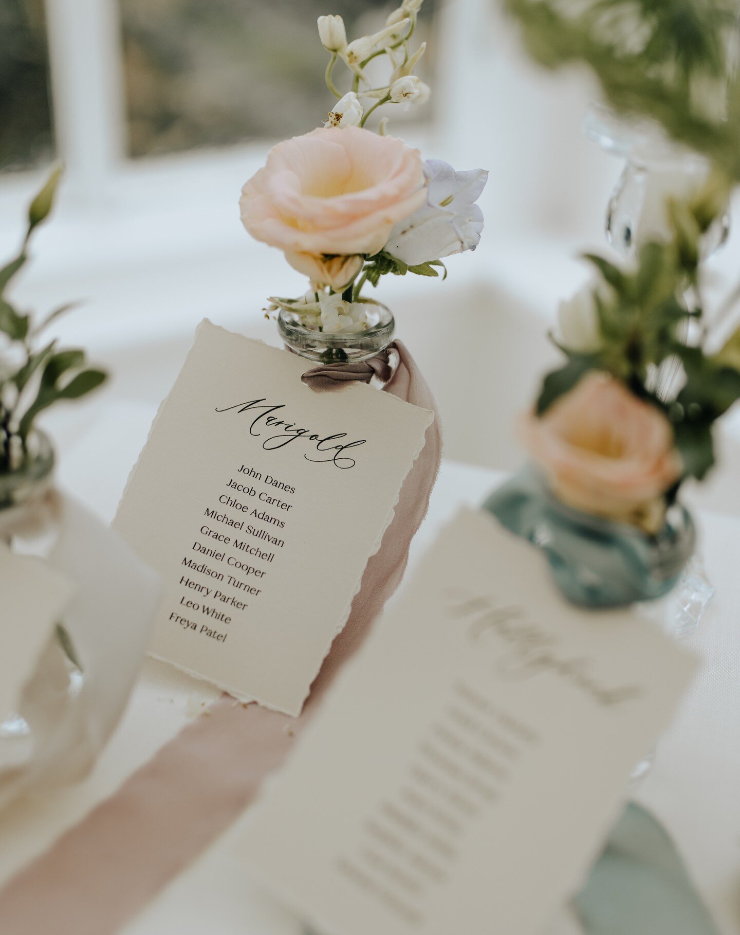 Table plan, but make it unique 🌸 I love a fun table plan display - you don't need to stick to signage if you fancy something a bit outside of the box and creating a point of interest at your wedding reception.

One of my favourite table plan display
