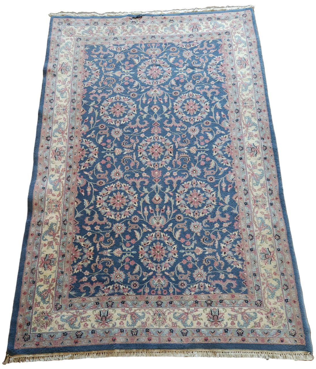 Blue Indo Kashan Area Rug