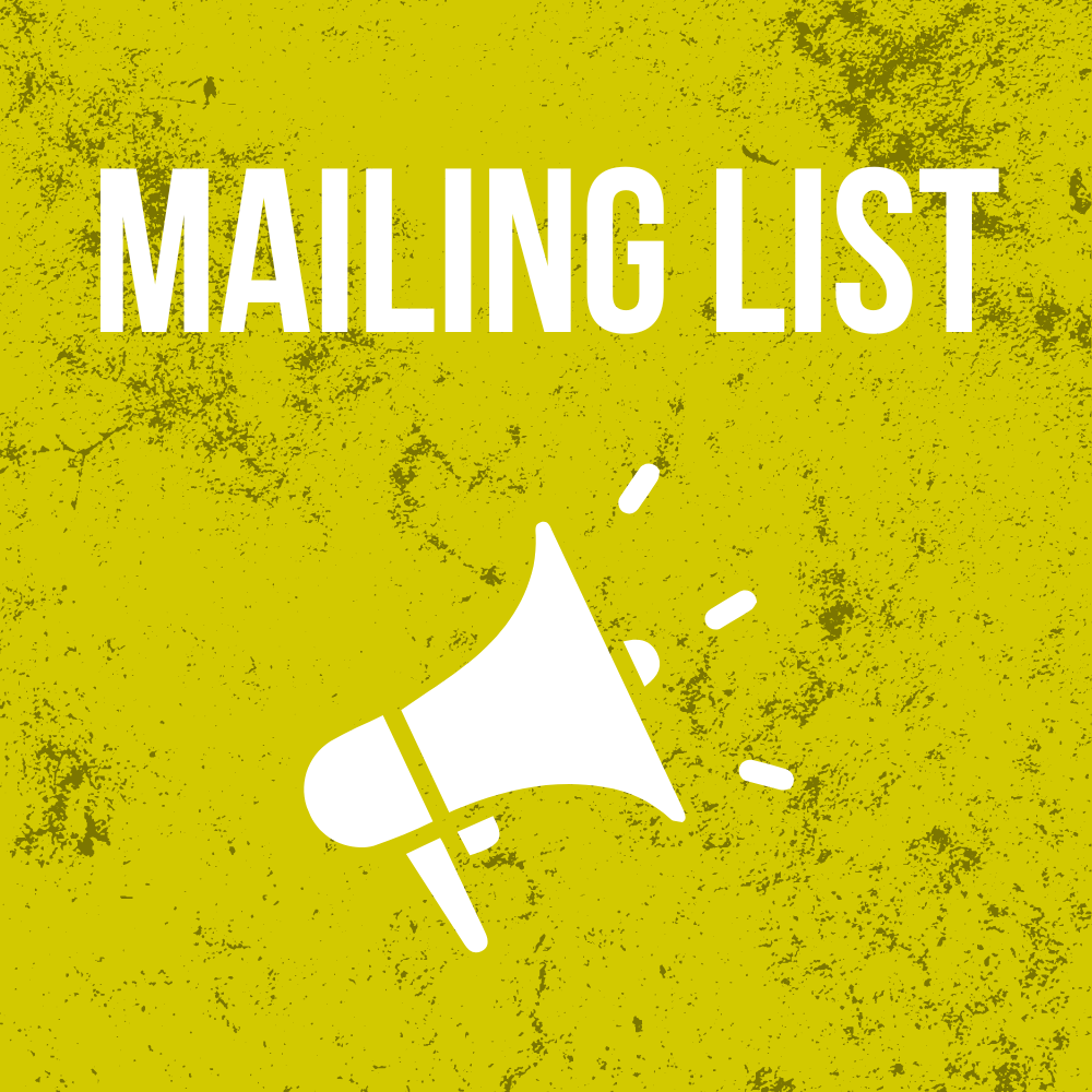 Join our mailing list to get updates as soon as they're released!