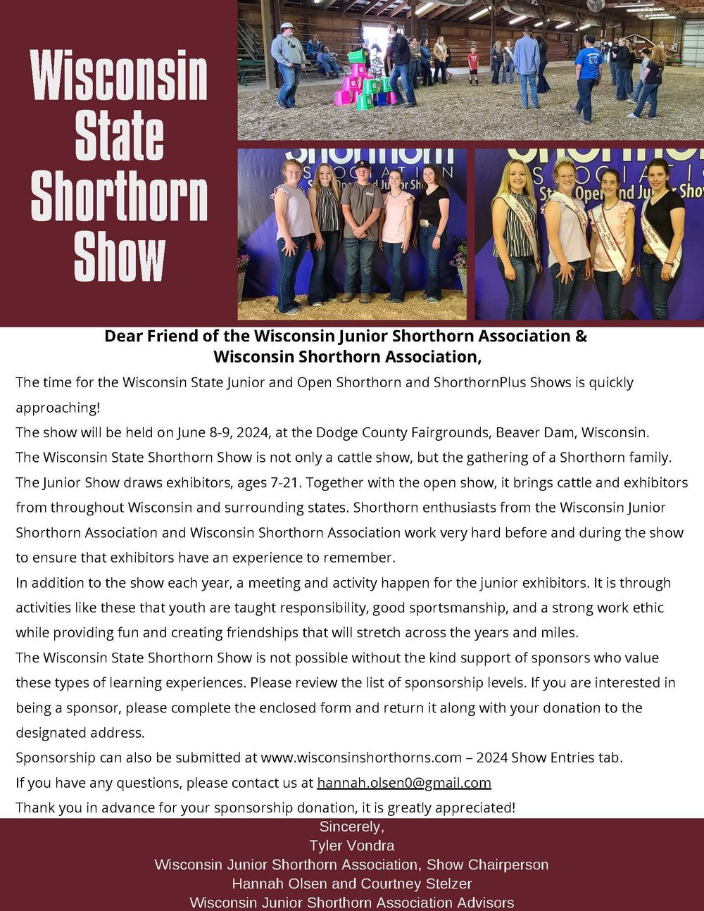 2025 Show Information — Wisconsin State Shorthorn Show Entry Site