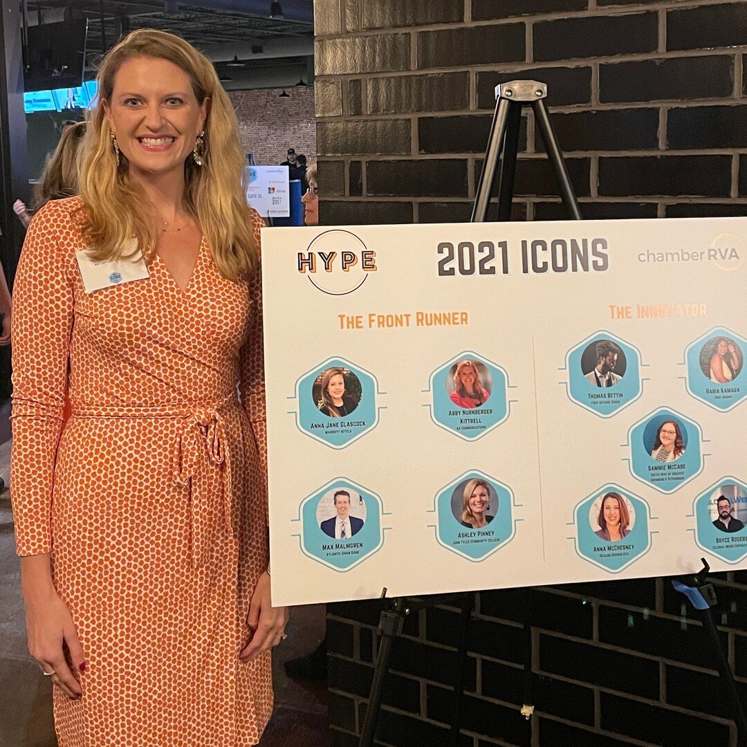 It was an honor to be a finalist for the Front Runner Award at the @chamberrva and @hype_rva 2021 ICONS Young Professional Awards last week!

Congratulations to the winner, Ashley Pinney, @johntylercc, and the other finalists, Anna Jane Glascock, @ma