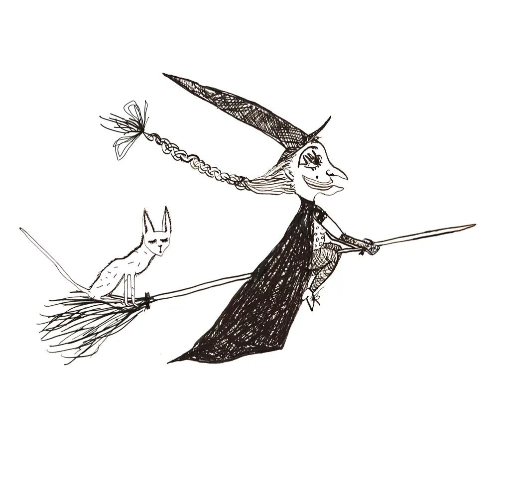The witch had a cat
And a very tall hat,
And long ginger hair
Which she wore in a plait.
How the cat purred
And how the witch grinned,
As they sat on their broomstick
And flew through the wind.
- - - -
✨ Extract from 'Room on the Broom' by Julia Dona