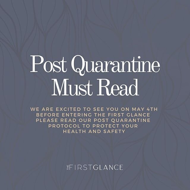 POST QUARANTINE MUST READ
I&rsquo;m really looking forward to seeing consults in person on Friday May 8th!  Some of you may be headed to @the_first_glance  as early as May 4th. Before entering The First Glance Aesthetic Clinic &amp; Surgery Centre, p
