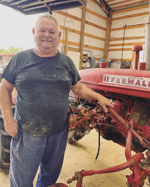 🎂 Happy 80th birthday to our chief today! 🎉🎉🎉 He spent his special day on the farm with his most favorite things- family, friends, and tractors! 🎁