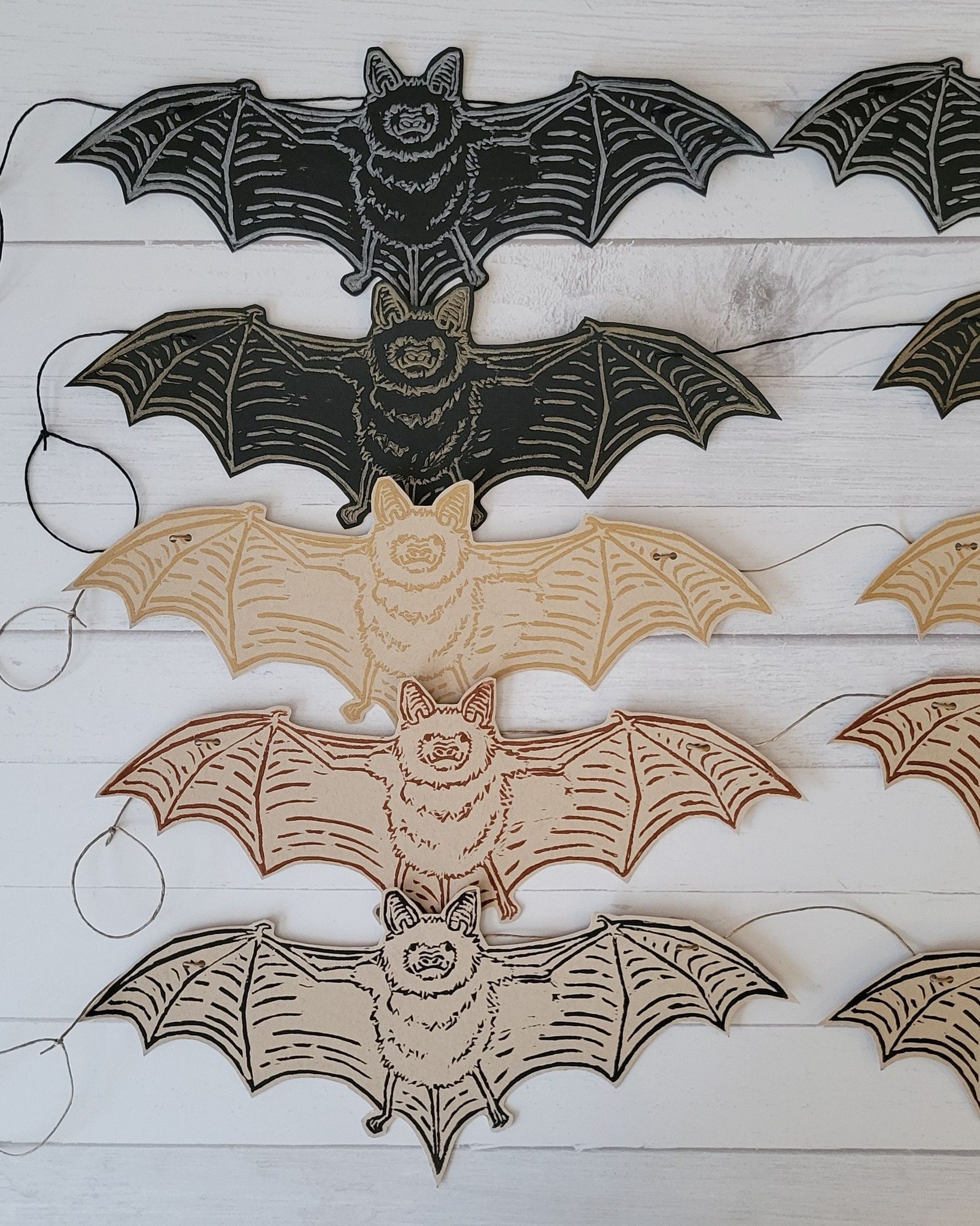 Little brown bat paper garlands - August 2024