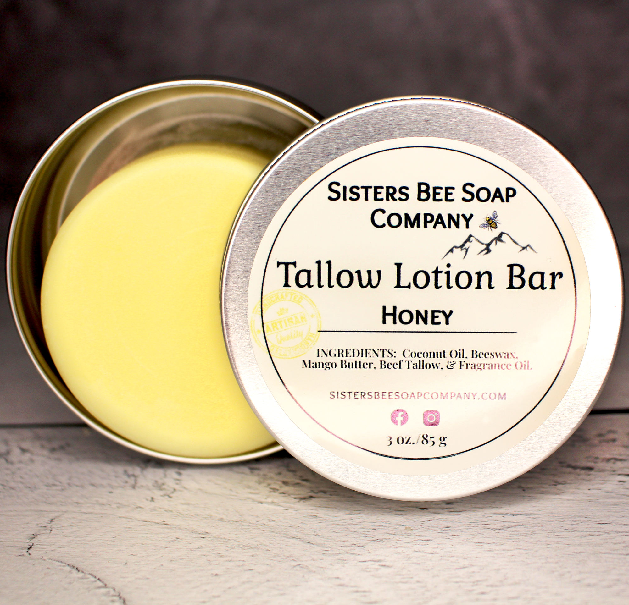 Tallow Lotion Bar tin with Lotion Bar