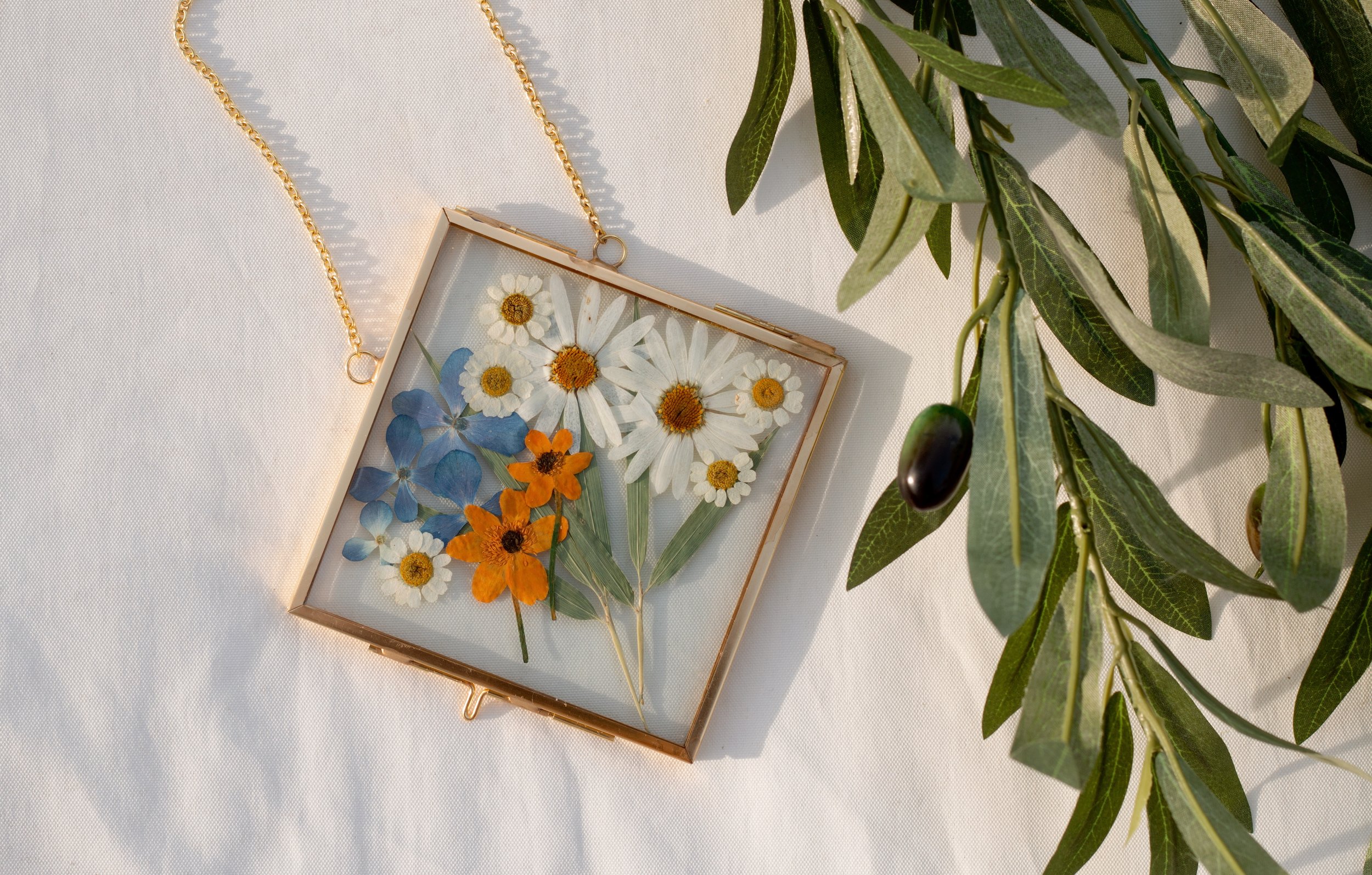 Blue & Orange Floral Frame