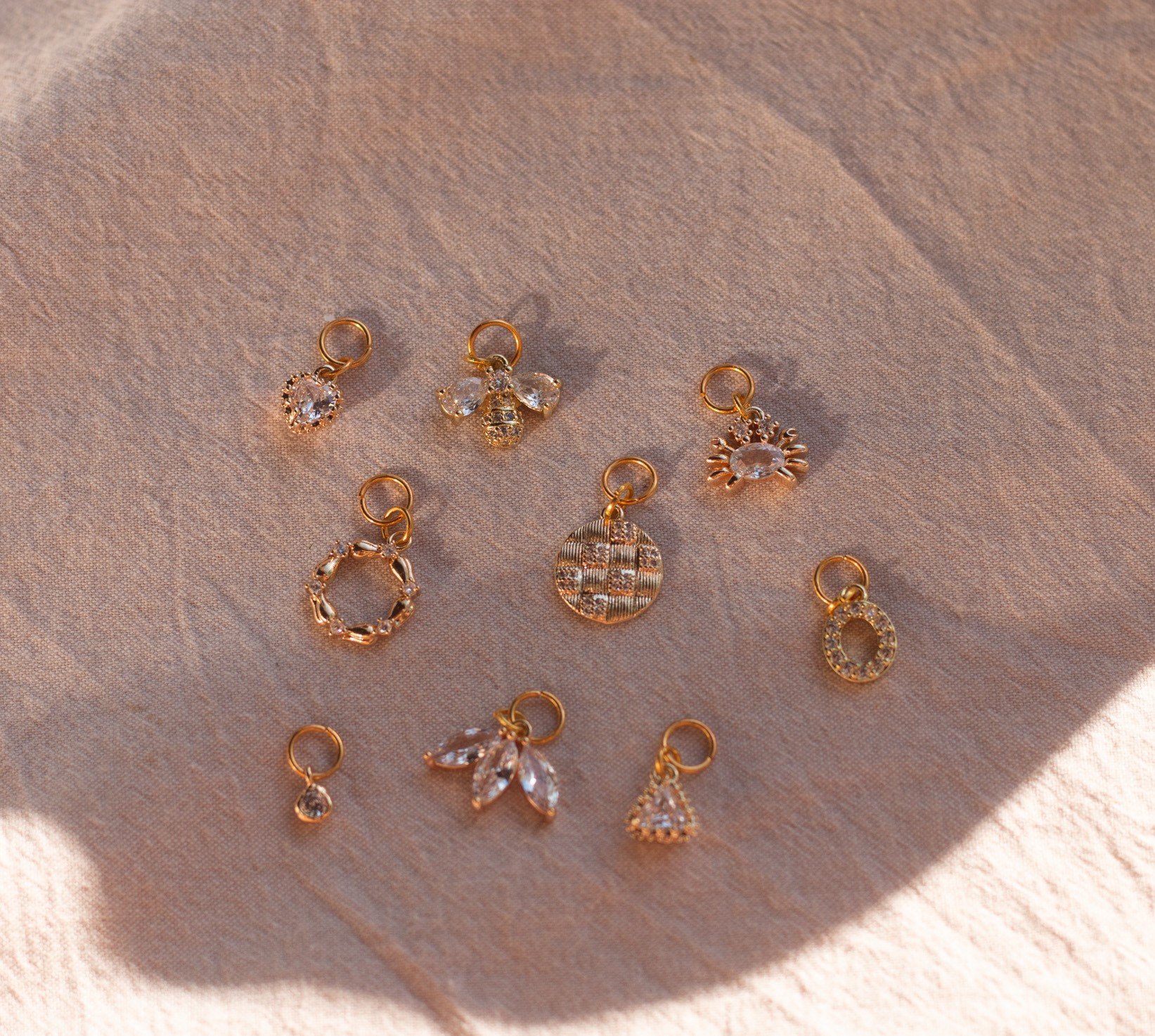 Gold CZ Charms