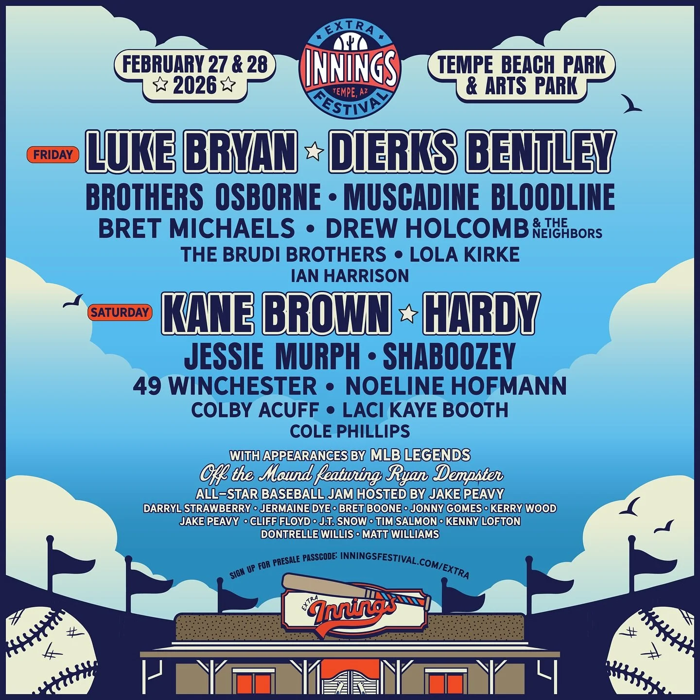 📢 Now batting…Extra Innings Festival!  Another winner from C3 Presents-tix on sale later this week and winnable on your favorite southwest radio station!