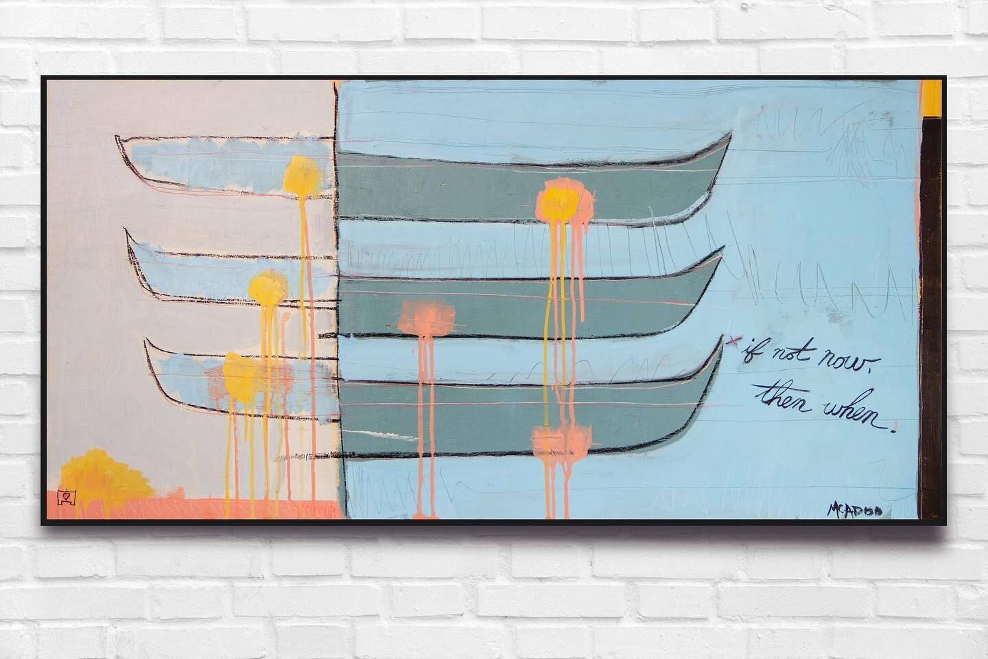 This piece is long gone but it&rsquo;s one of my favorites.
.
&ldquo;If Not Now, then When?&rdquo;, 48&rdquo; x 24&rdquo;, acrylic/mixed media on wood panel. SOLD thx to the incredible crew at @artandlightgallery . Oh, and did I mention I&rsquo;m bri