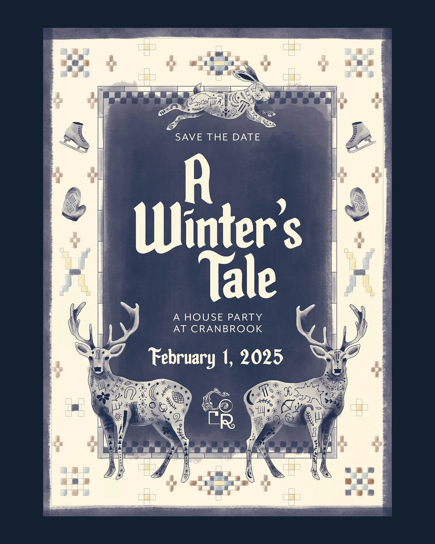 This year, we had the honor of creating a brand identity for @cranbrookcenter&rsquo;s house party series, this year themed &ldquo;A Winter&rsquo;s Tale.&rdquo; The Collections team asked for a cozy take on the coldest season, including an inspiration