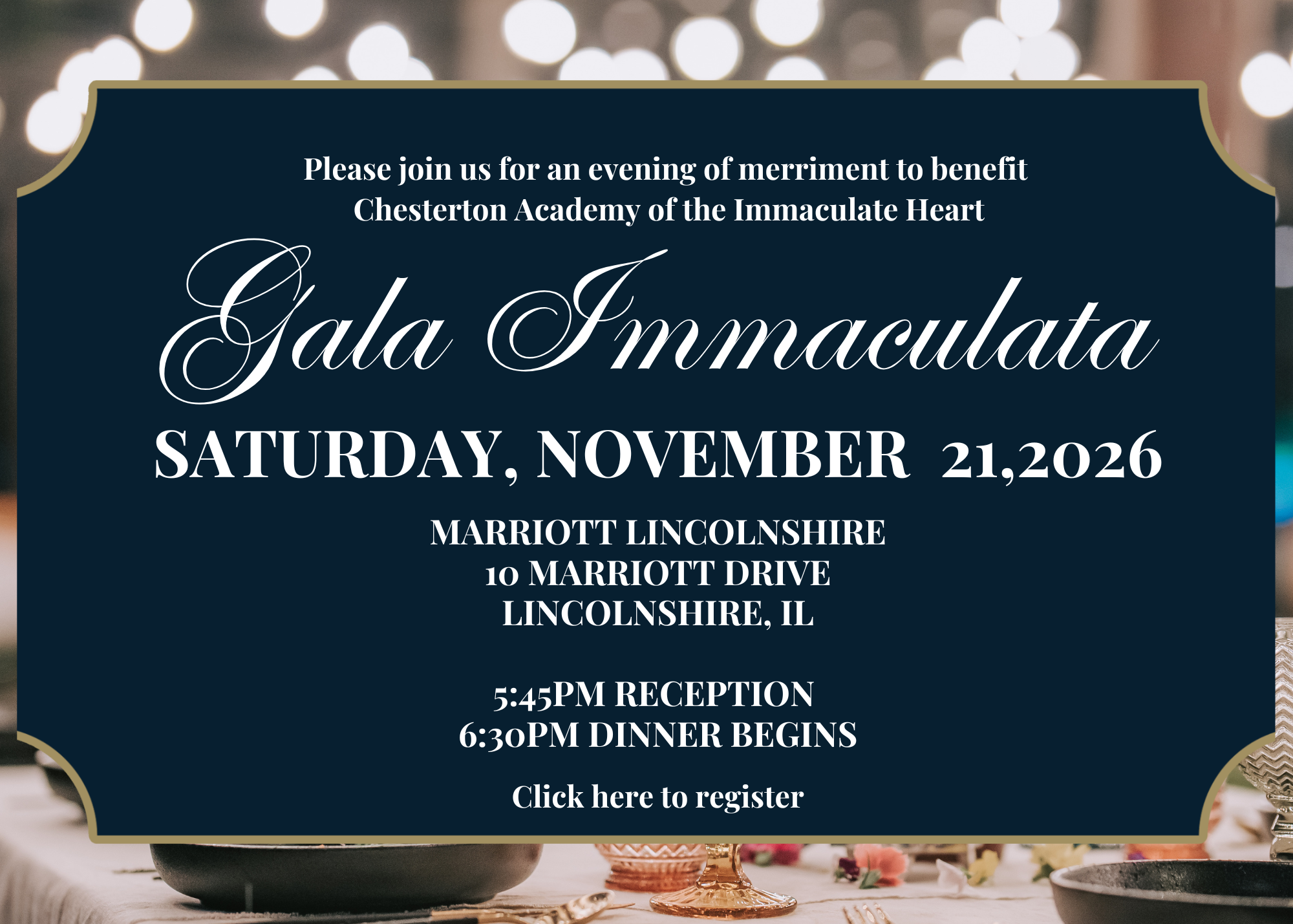 Please join us for our Gala Immaculata