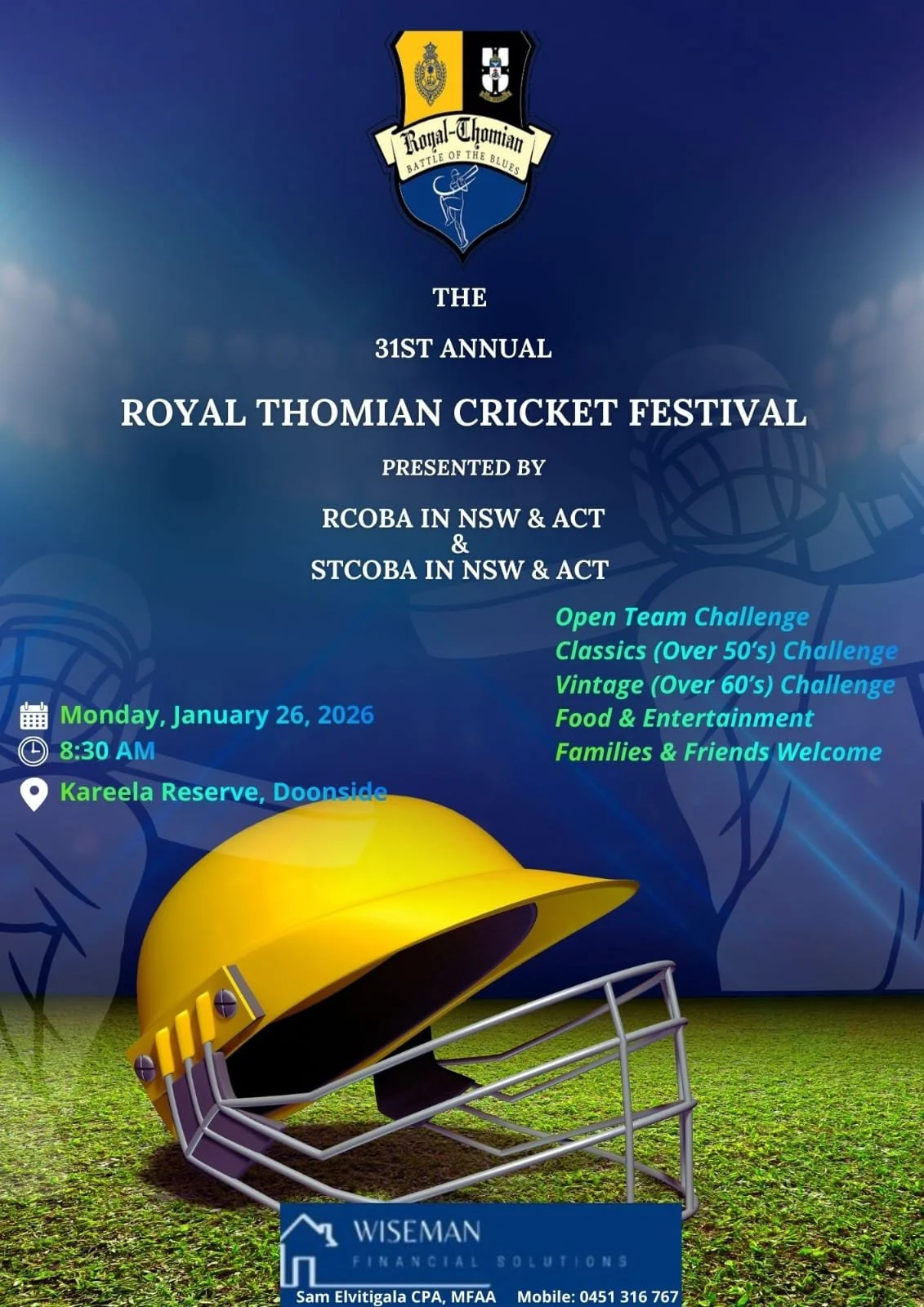 RoyTho Sydney 2026: Thomian Whitewash in a Festival of Cricket, Family, and Community31 Years of Tradition • Brotherhood Renewed • Esto PerpetuaThirty-One Years On…