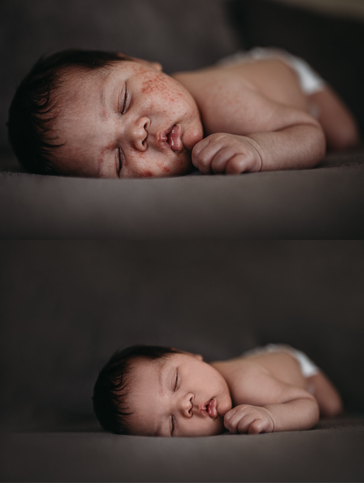 Editing newborn Acne Before and After - Lifestyle Newborn Photos in  clients Home with Baby Boy and family photo and outfit ideas