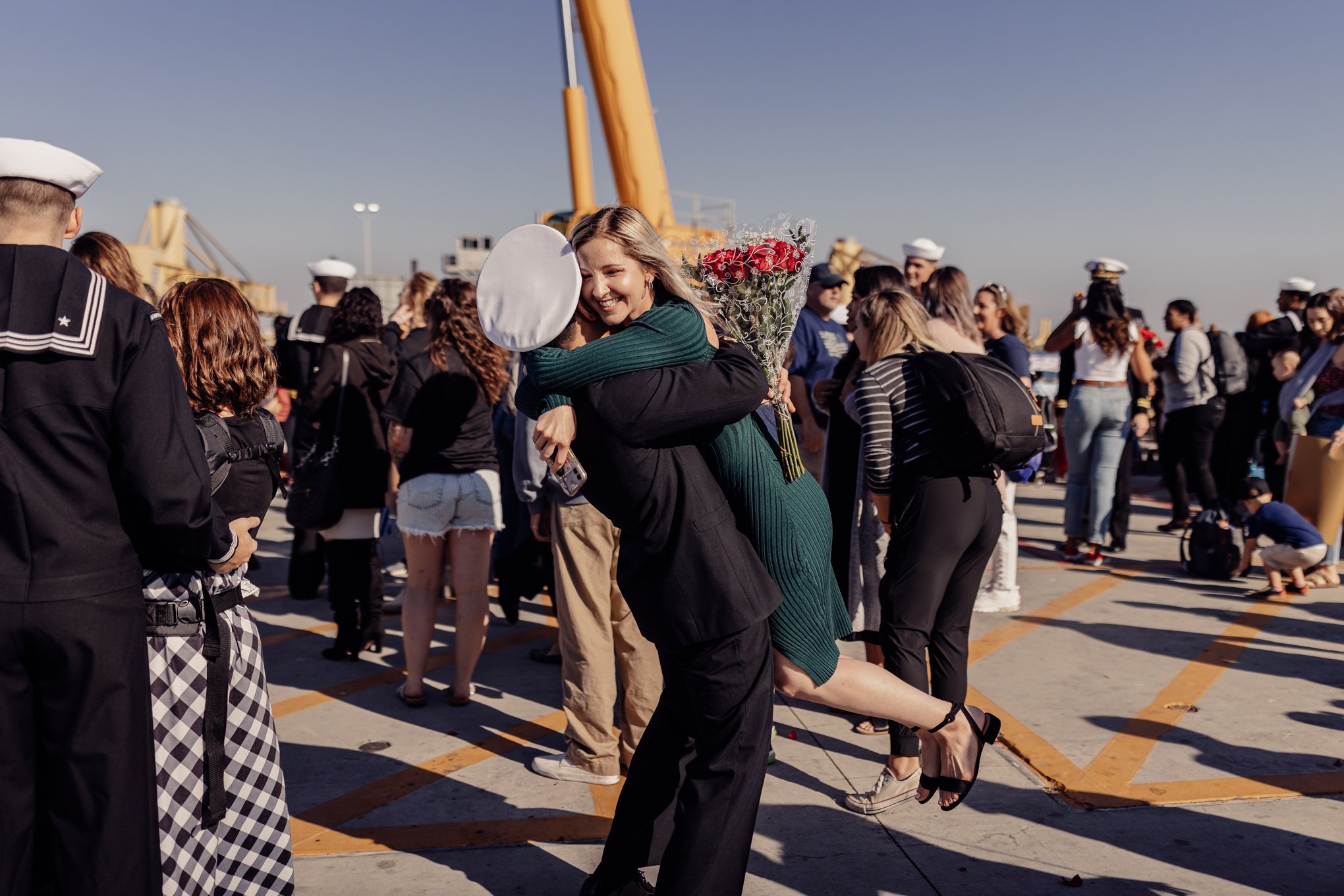 Wife swept off of feet at navy Homecoming point loma ca