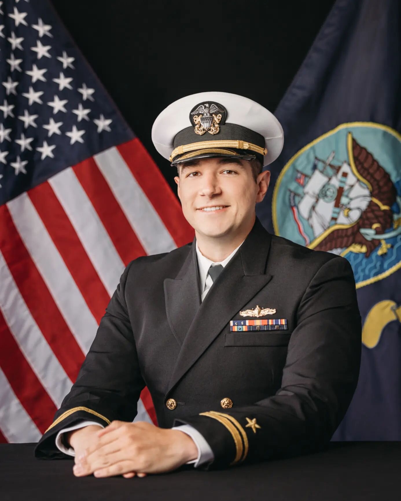 I've been told it's difficult to get an apt on base for headshots and it's restricted by rank? Anyone know more info? Seems like I am doing military portraits really often! Sir, here, needed a photo with US Navy Flag and the Ensign for his new comman