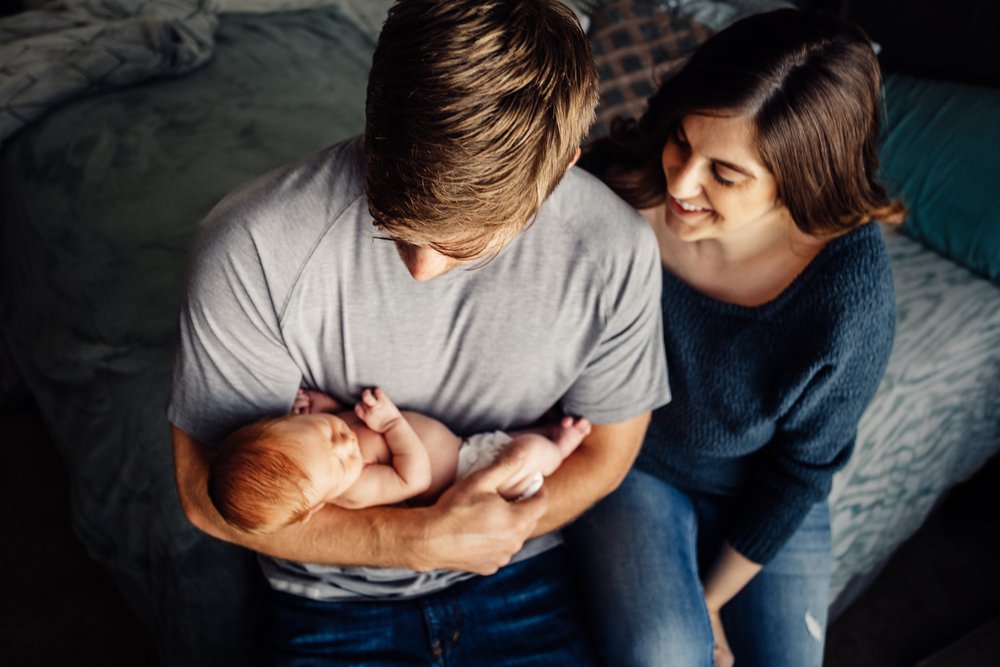  San Diego Newborn Lifestyle and birth Photographer red headed boy 