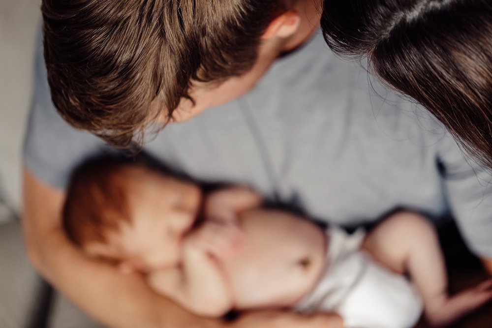  San Diego Newborn Lifestyle and birth Photographer red headed boy 