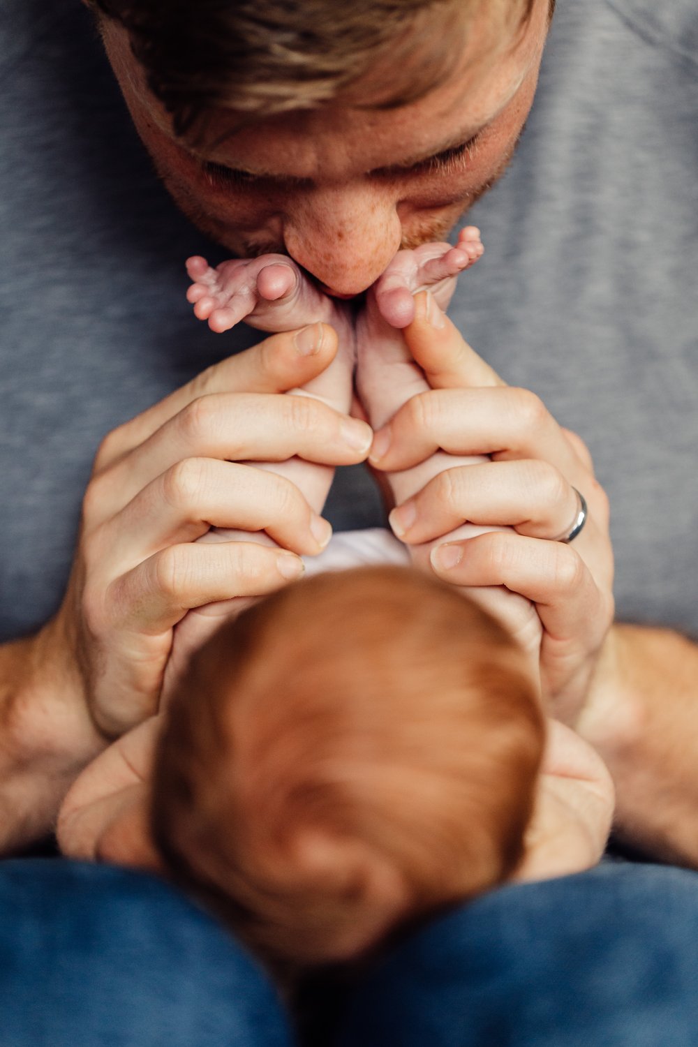  San Diego Newborn Lifestyle and birth Photographer red headed boy 