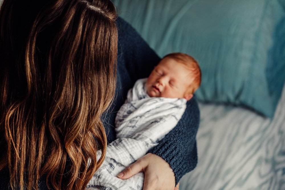  San Diego Newborn Lifestyle and birth Photographer red headed boy 