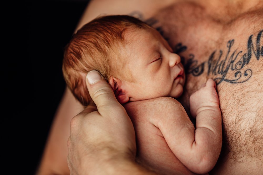  San Diego Newborn Lifestyle and birth Photographer red headed boy 