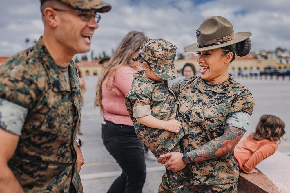  Morning Owl Fine Art Photography Female Marine Drill Instructor San Diego MCRD Promotion to SSGT 