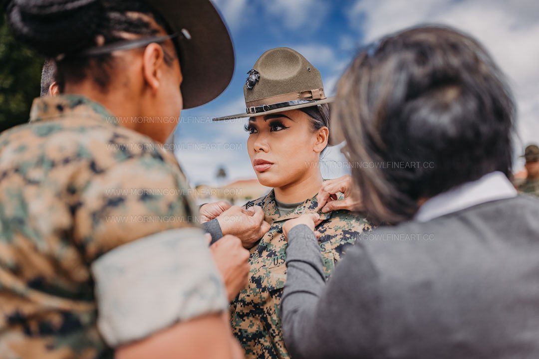  Morning Owl Fine Art Photography Female Marine Drill Instructor San Diego MCRD Promotion to SSGT 